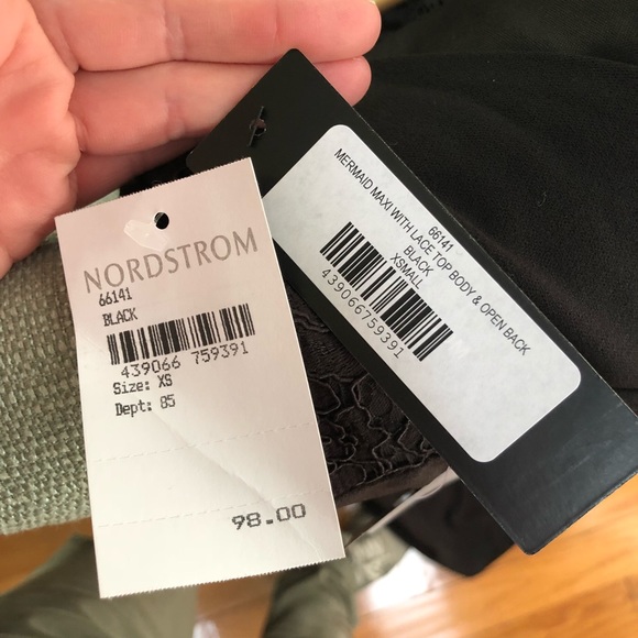 Lulus Lace Bodice Mermaid Gown size XS black - Picture 8 of 8